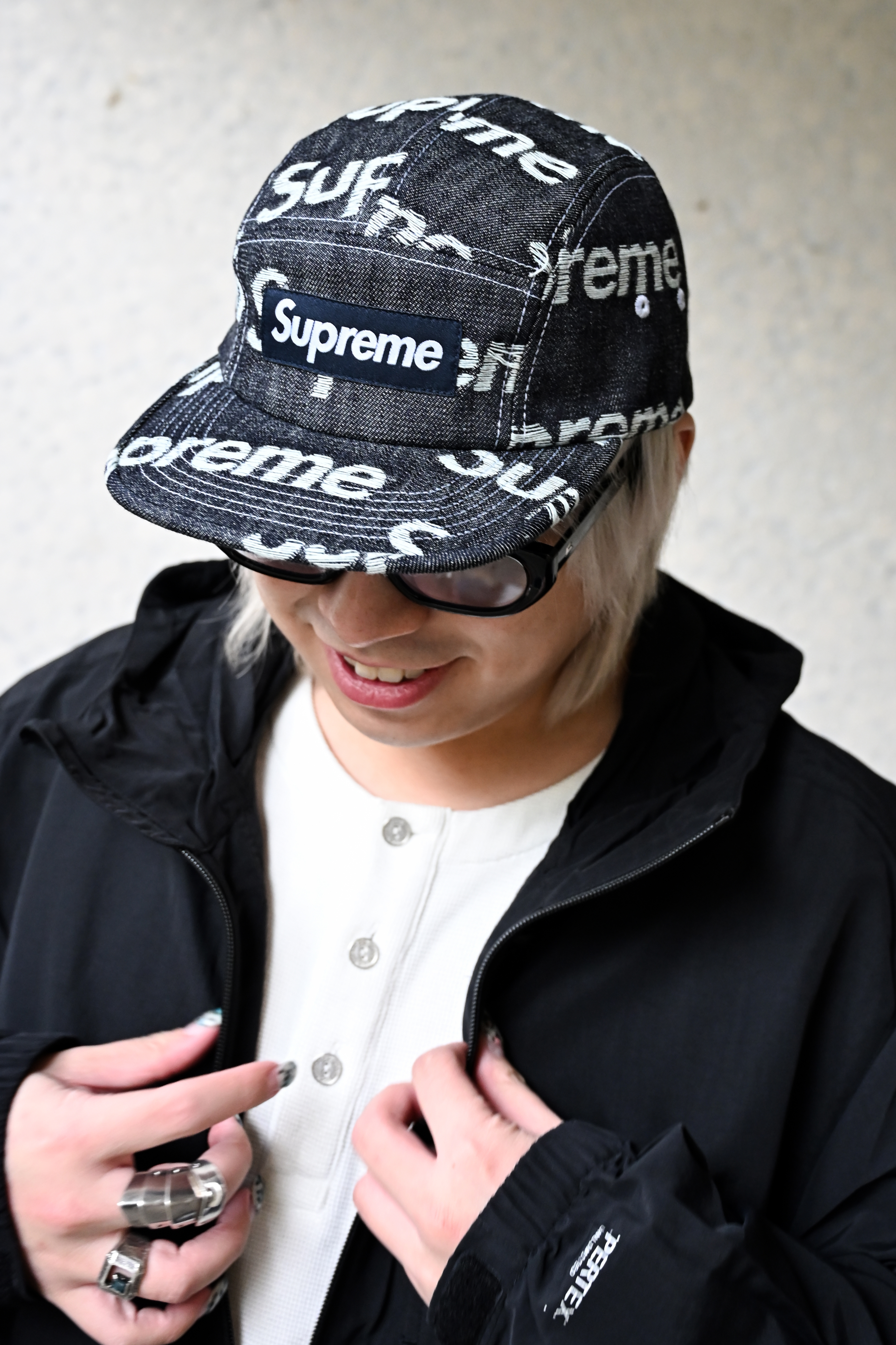 ☆ETW☆【EASY TO WEAR】Supreme 25FW JACQUARD LOGOS DENIM CAMP CAP 五分割 老帽 刺繡 滿版LOGO