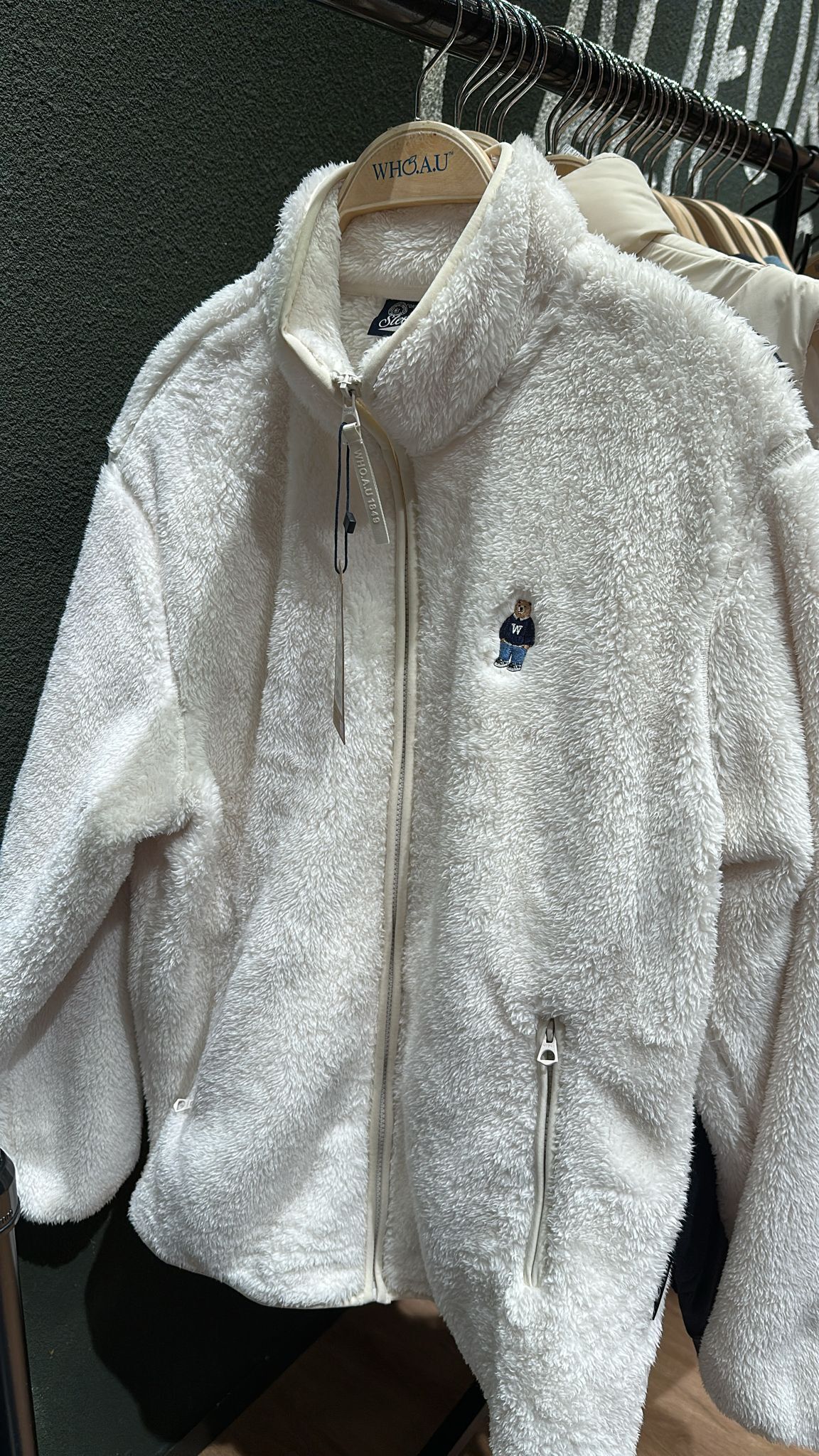 韓國代購 🍊WHO.A.U🍊 毛毛拉鏈外套