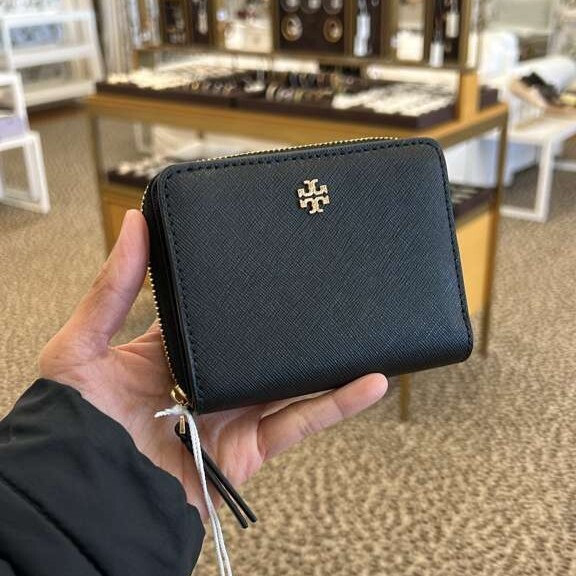 260113 Tory Burch Emerson 防刮皮革拉鍊短銀包 (2色)