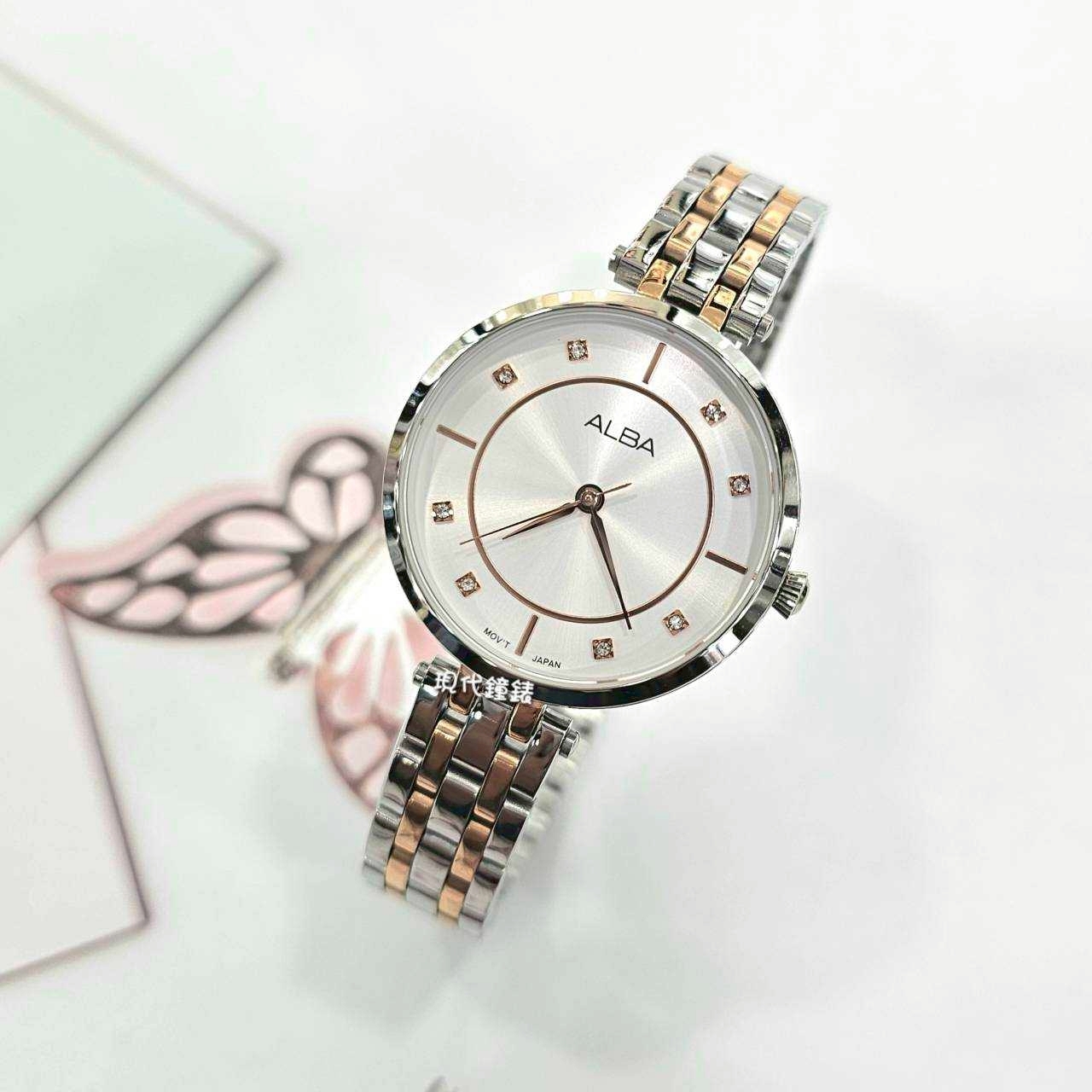【ALBA 雅柏】高雅藝術-複合晶鑽Y121-X160KS 32mm 現代鐘錶