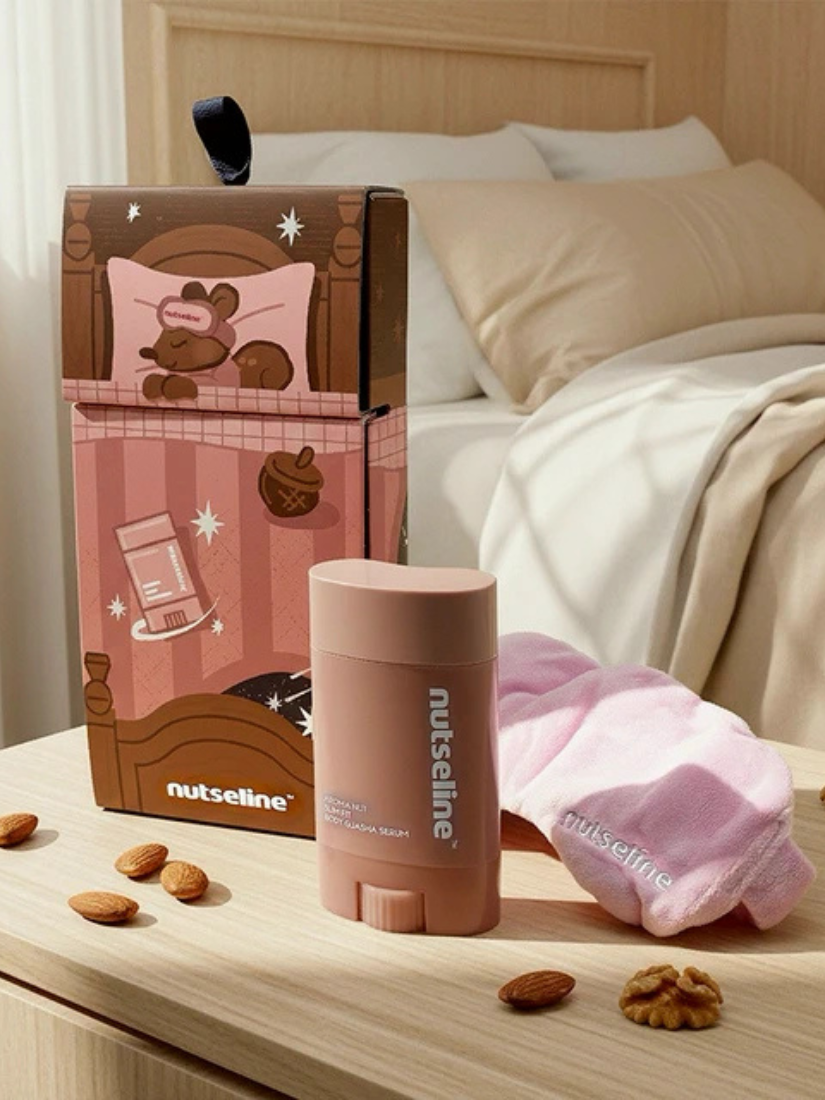 【 現貨｜預購 】Nutseline 二合一香氛堅果刮痧精華棒禮盒 韓國