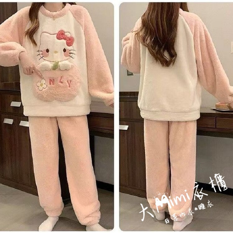 🔥暖呼呼系列-KT貓法蘭絨睡衣