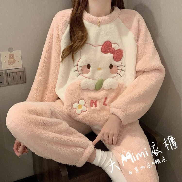 🔥暖呼呼系列-KT貓法蘭絨睡衣