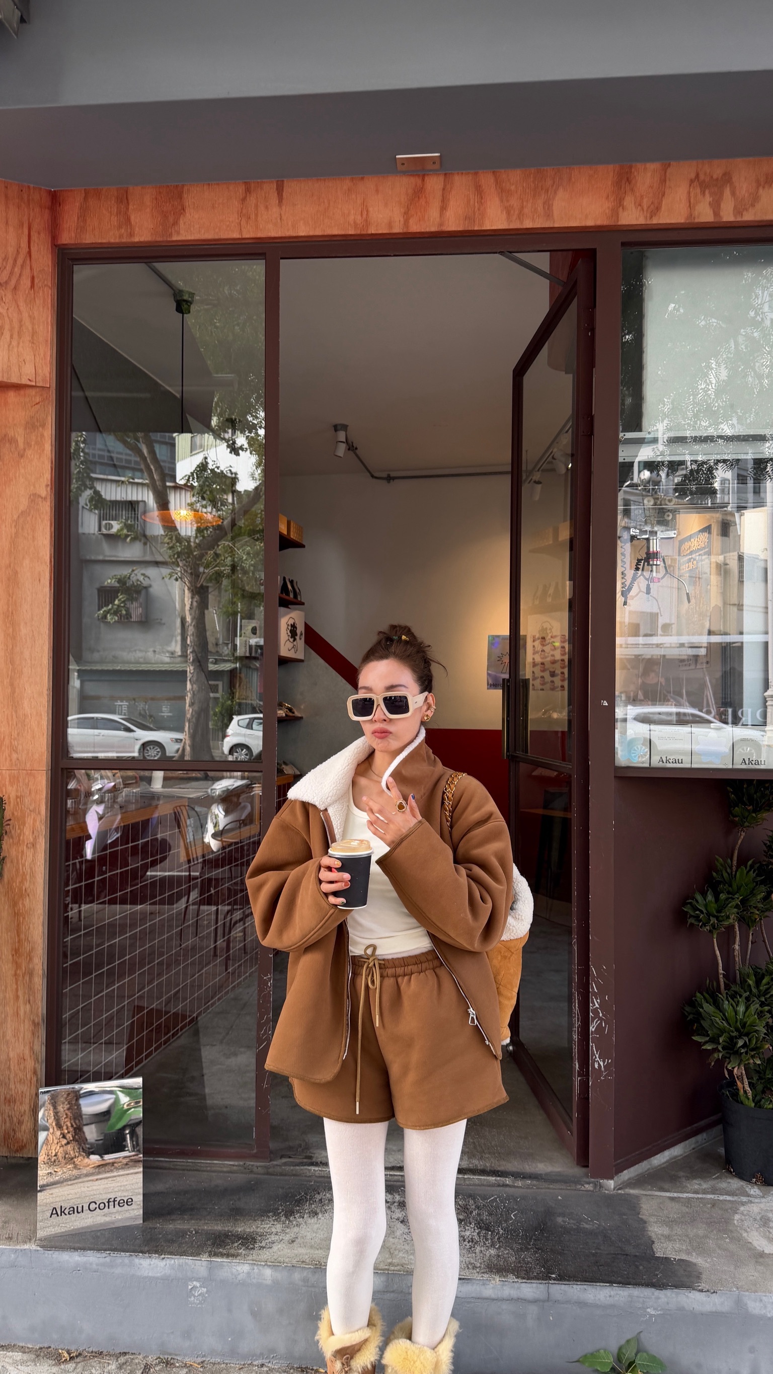 焦糖奶蓋羊羔毛套裝