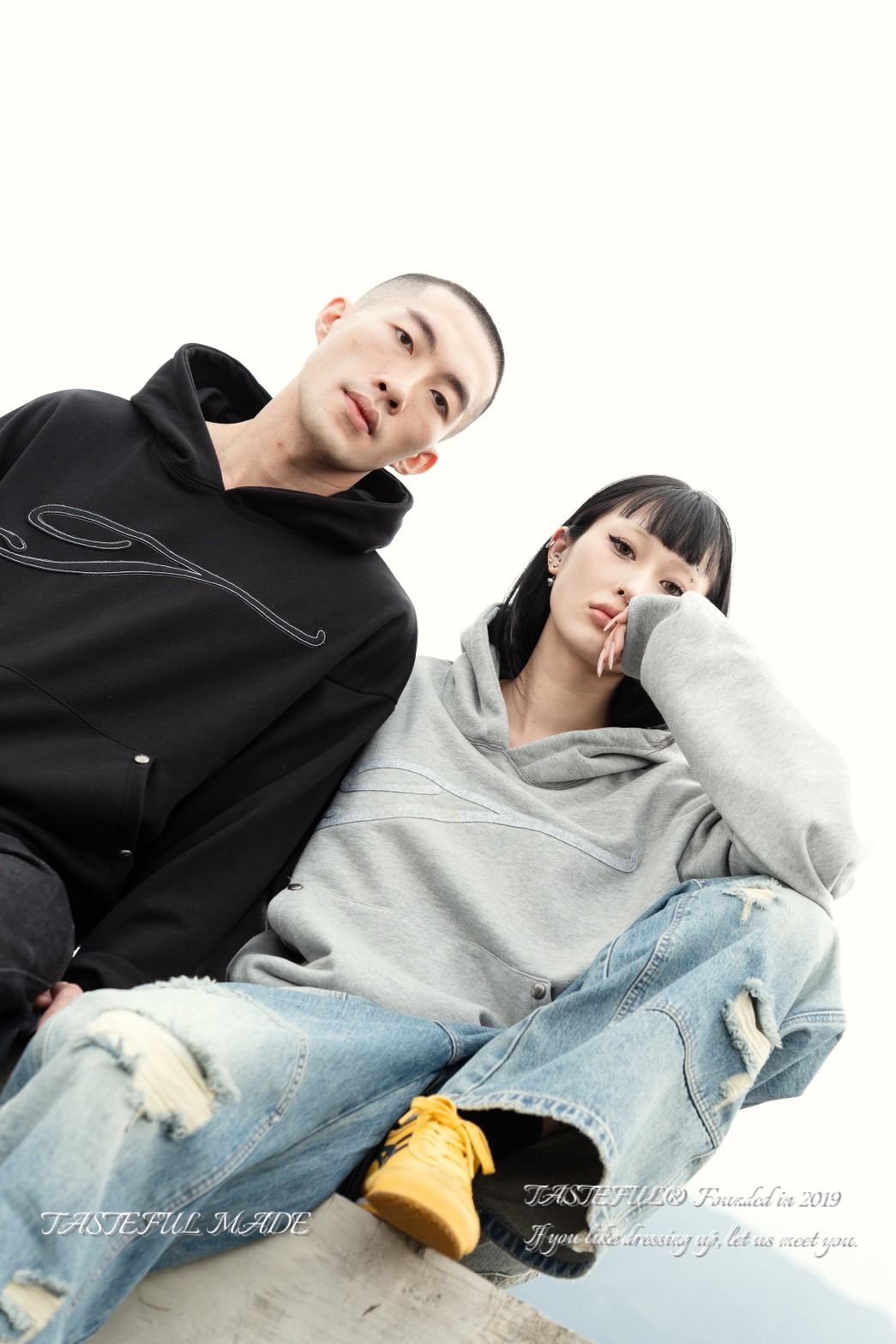 TASTEFUL MADE  TRACE(T-20)- 影痕 卯釘 短寬 雙面布 3D縫線 #帽T