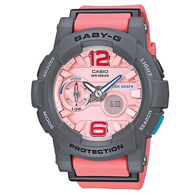 【CASIO 卡西歐】 BABY-G 經典多功能電子雙顯街頭時尚 BGA-180-4B2