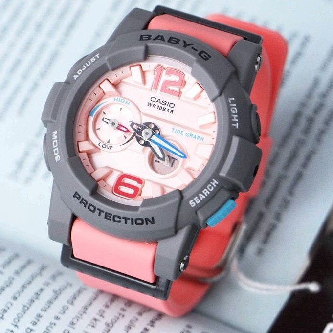 【CASIO 卡西歐】 BABY-G 經典多功能電子雙顯街頭時尚 BGA-180-4B2