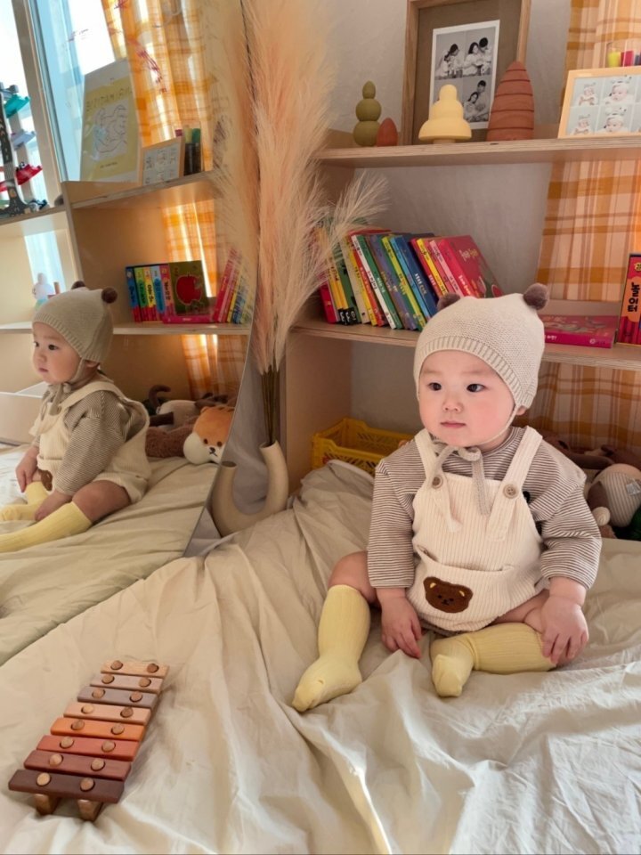 韓國🇰🇷Moran 熊熊吊帶包屁衣(S-M)