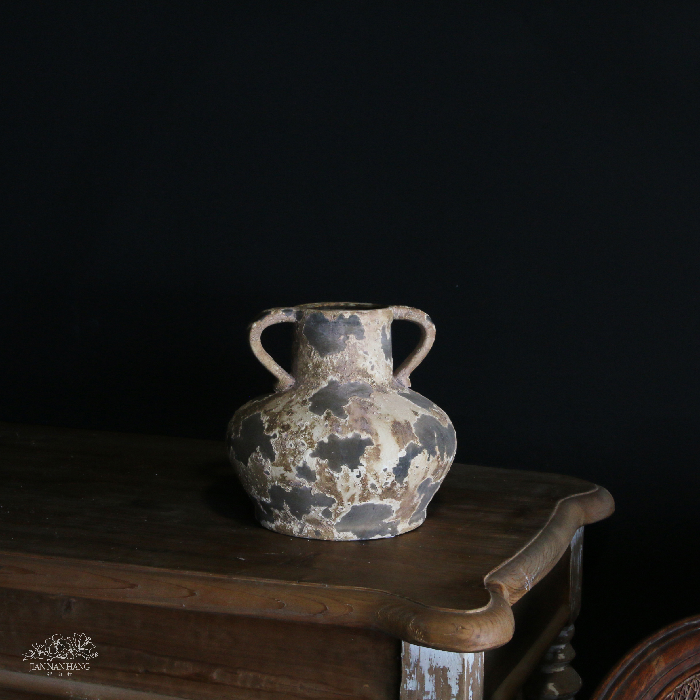 陶瓷花器 炭痕雙耳壺