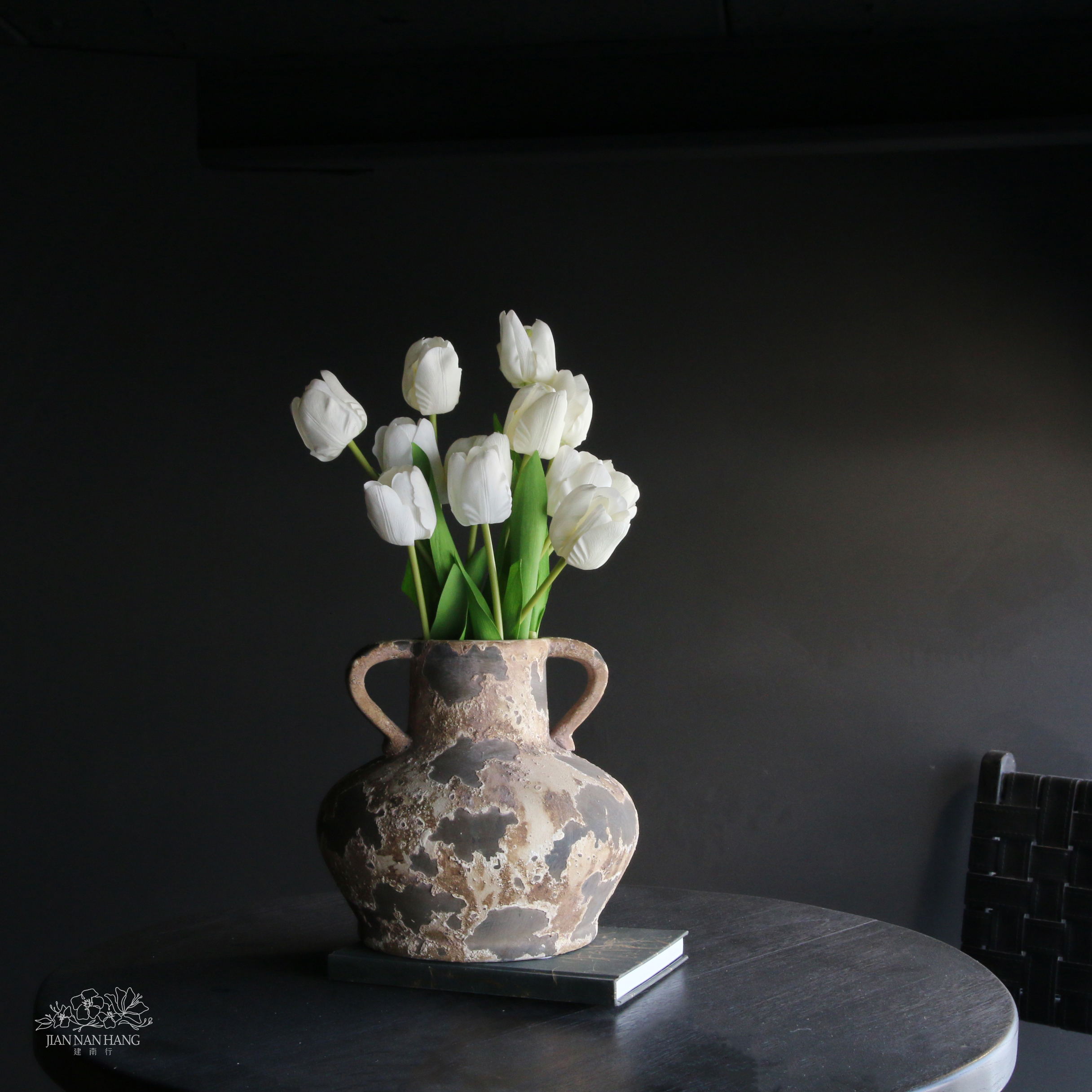 陶瓷花器 炭痕雙耳壺