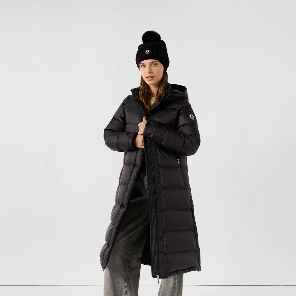 【JOTT】KAR極冷連帽長版羽絨外套(黑)