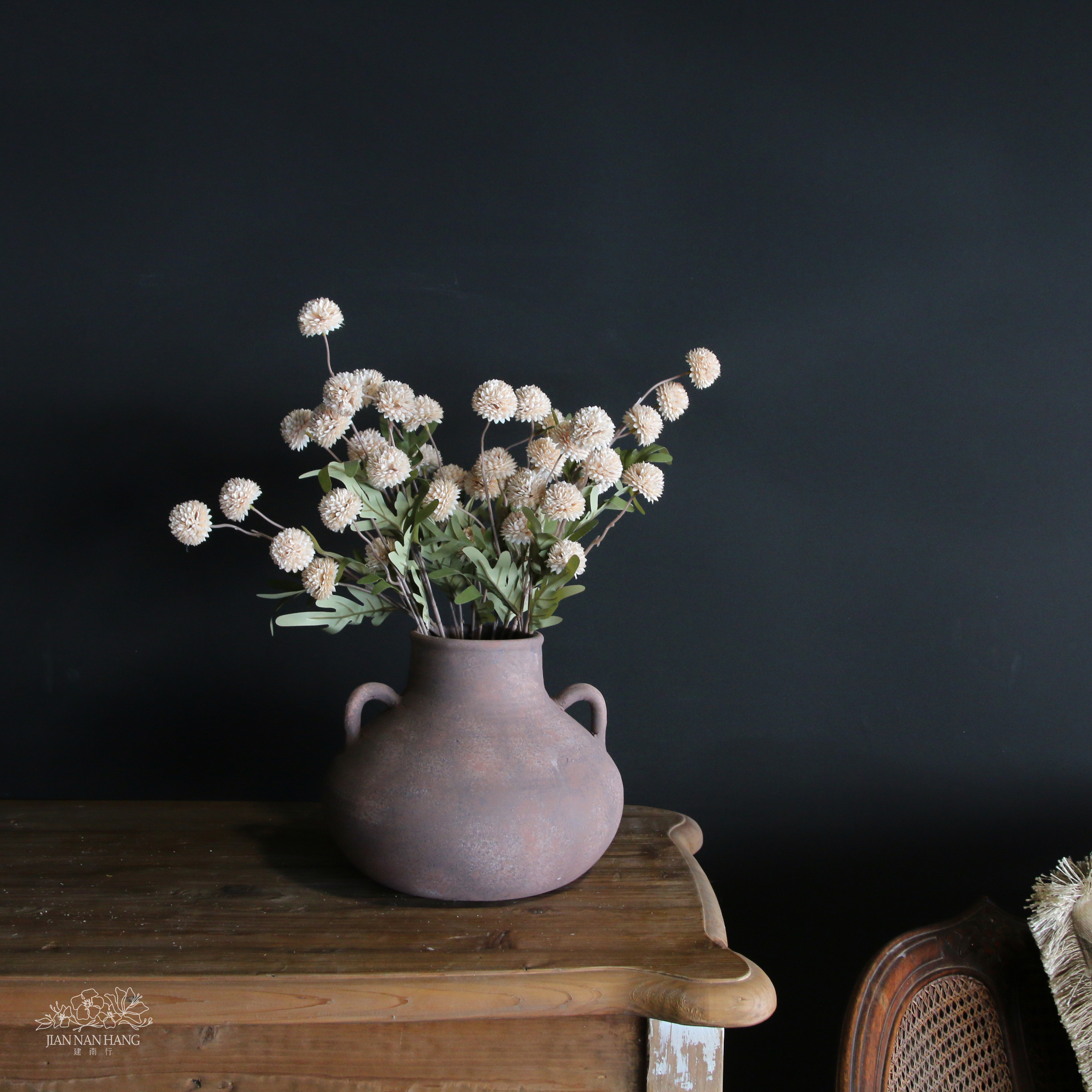 陶瓷花器 栗陶圓腹壺