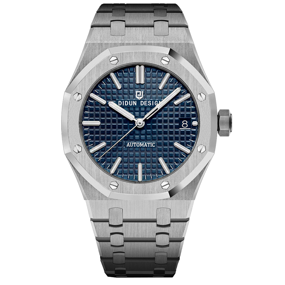 【DIDUN 迪頓】皇家橡樹系列 DDN- 016 經典八角 銀色 時尚 日本機械機芯 日期 不鏽鋼 手錶