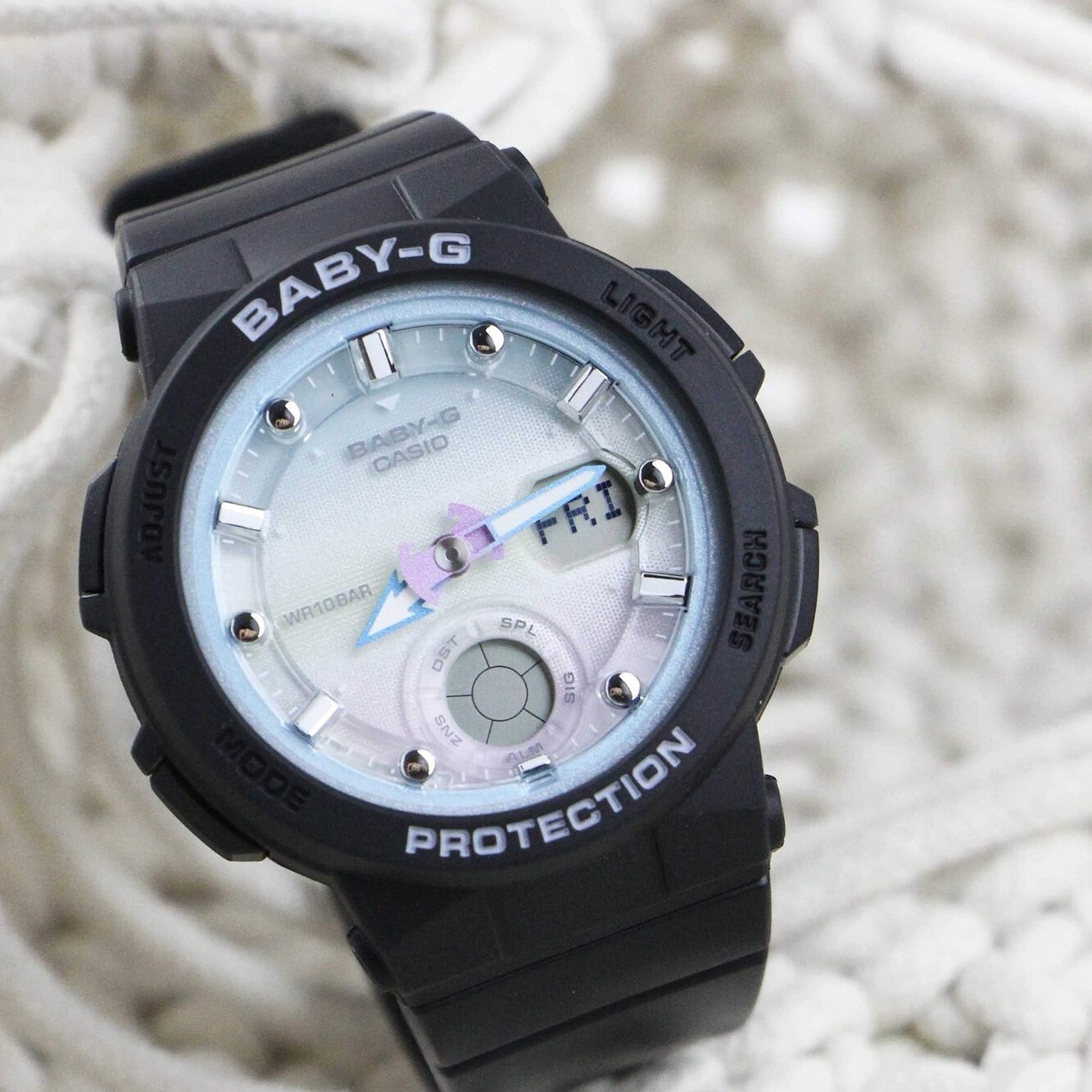 【CASIO 卡西歐】 BABY-G 經典多功能電子雙顯街頭時尚 BGA-250-1A2