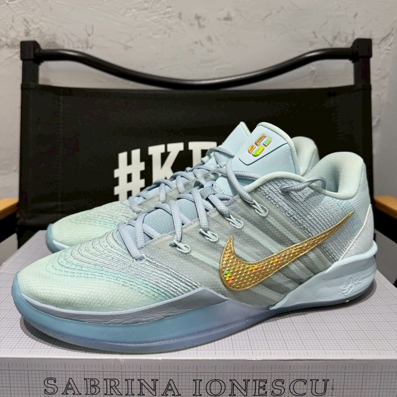 現貨在店【 二手男鞋尺寸US11/29CM 】NIKE Sabrina 3 EP 冰川藍 氣墊 緩震 實戰鞋 籃球鞋【HF2882-400】