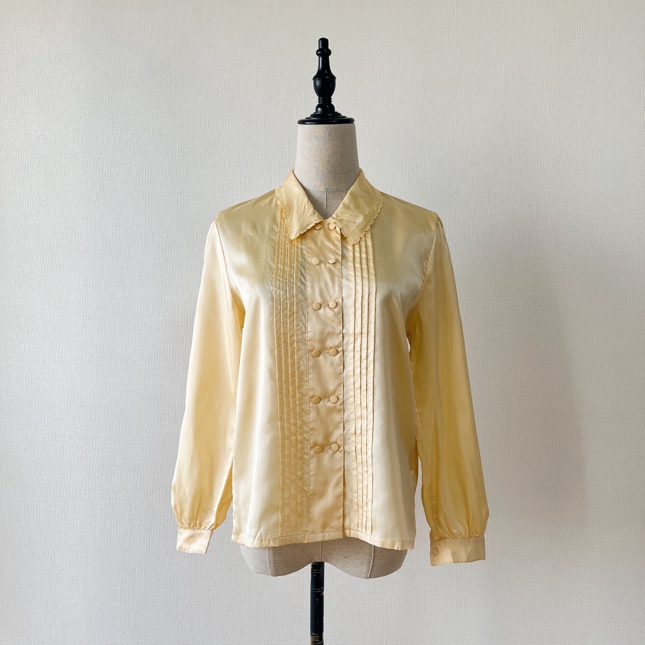 奶油黃色長袖古著上衣
