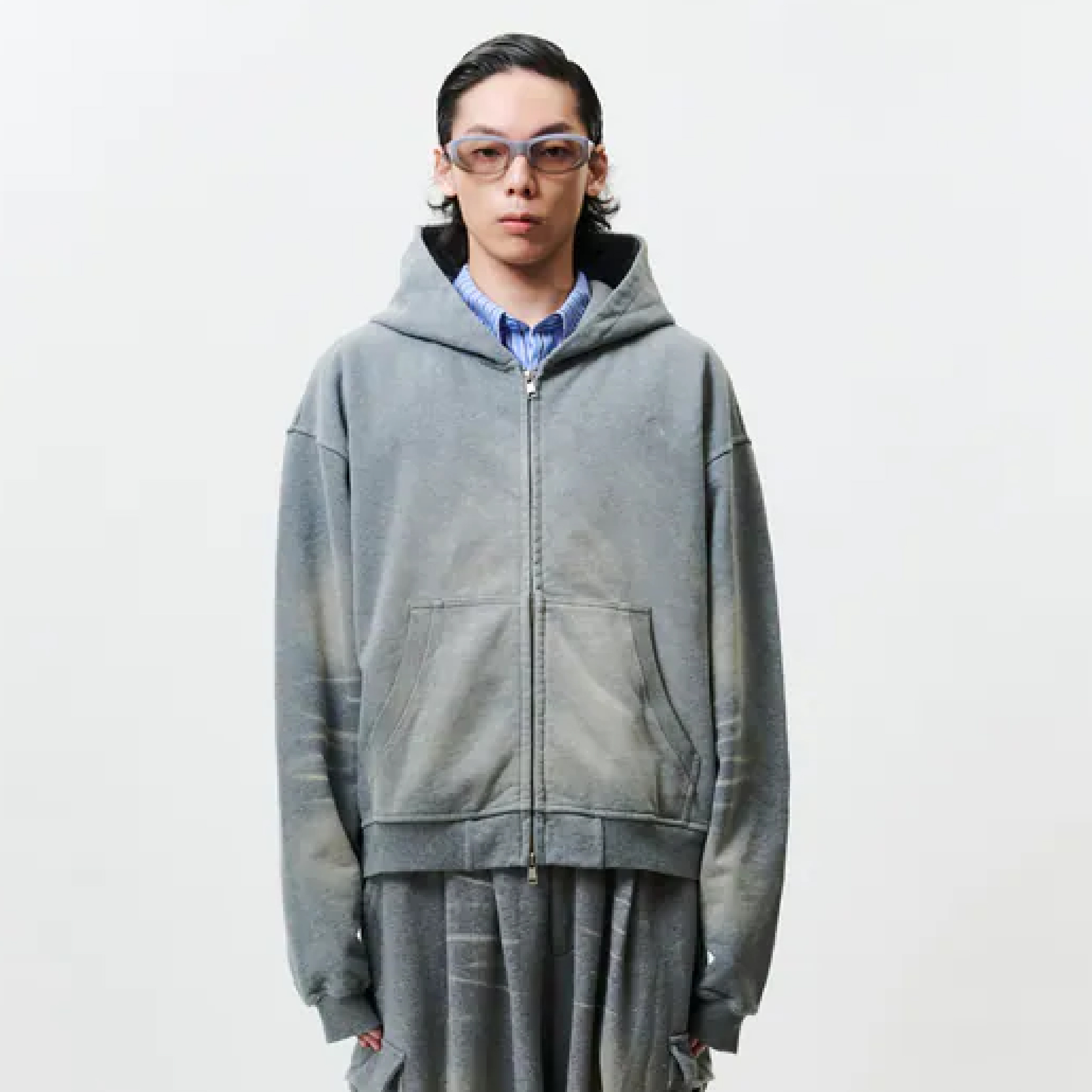 WTNC Washed Zip Hoodie Jacket [WJ001]