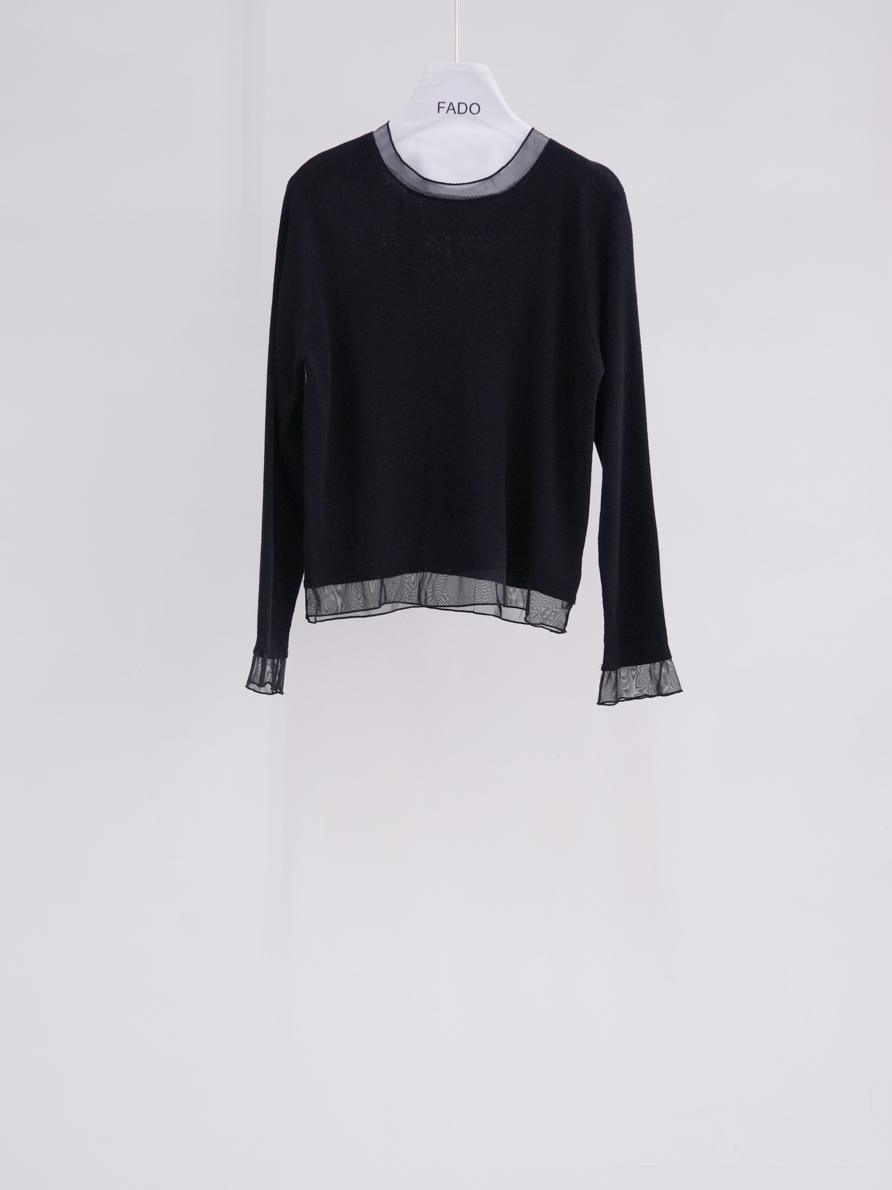 法朵Fado shop｜透紗拼接針織衫 0114072 四色