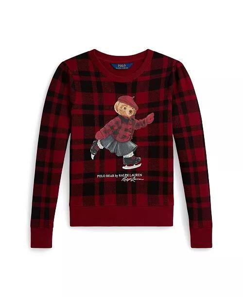 260113 POLO Big Girl Polo Bear Long Sleeve Top (紅格紋)