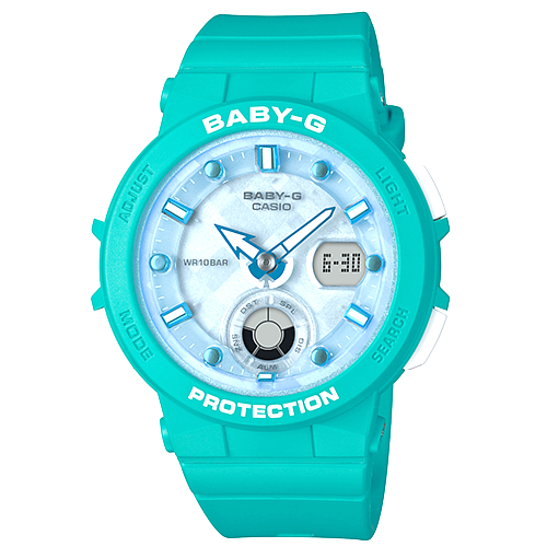 【CASIO 卡西歐】 BABY-G 經典多功能電子雙顯街頭時尚 BGA-250-2A