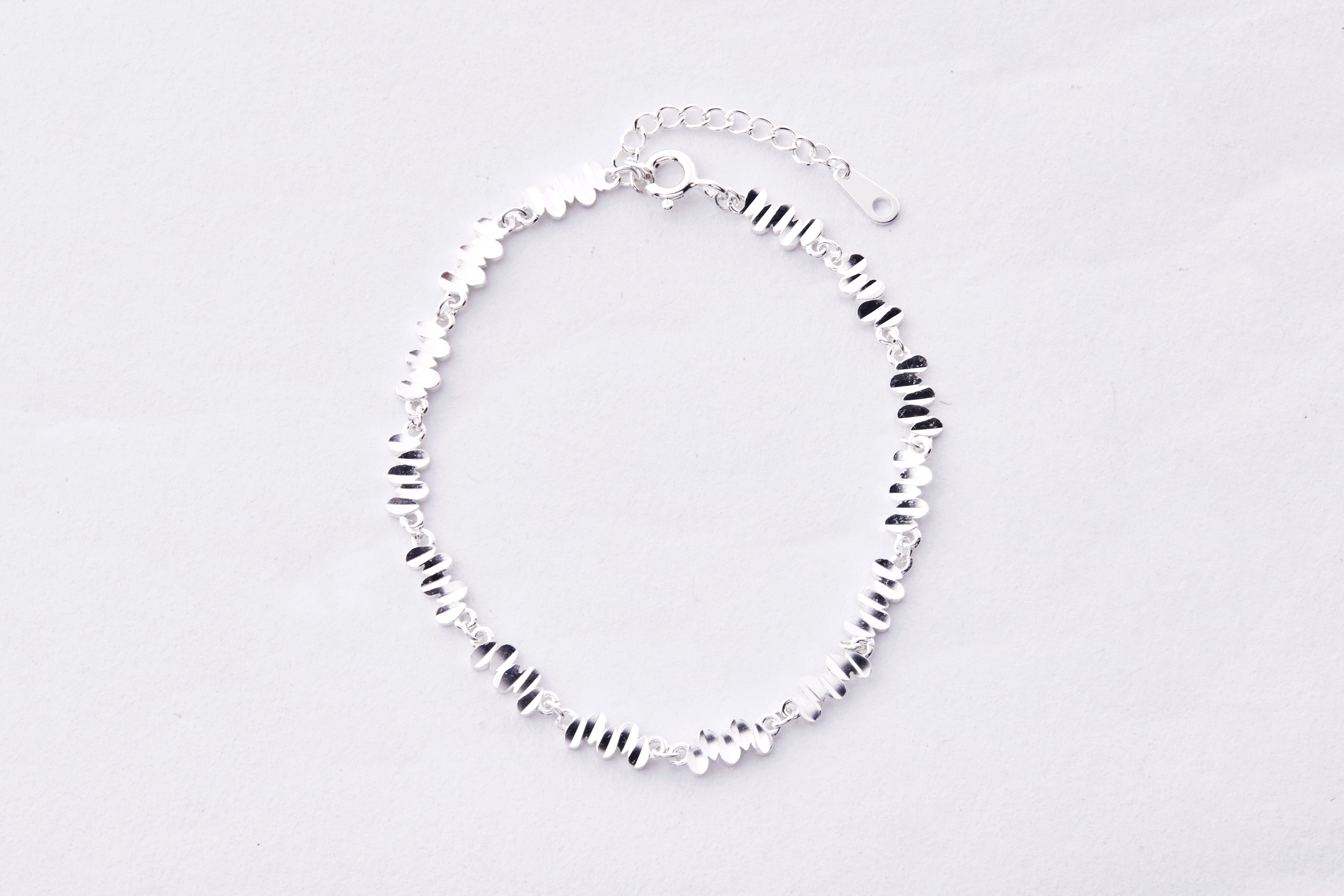 B530 | 純銀壓紋閃亮手鍊