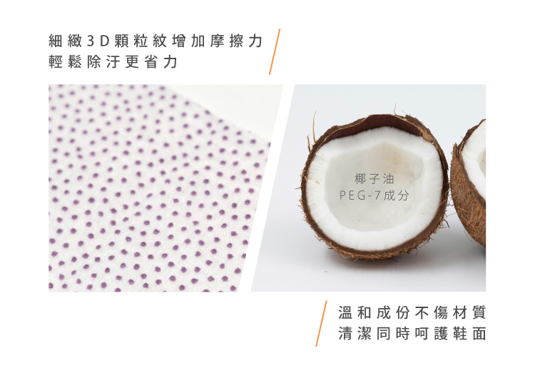 添加3D顆粒紋和椰子油保護成分