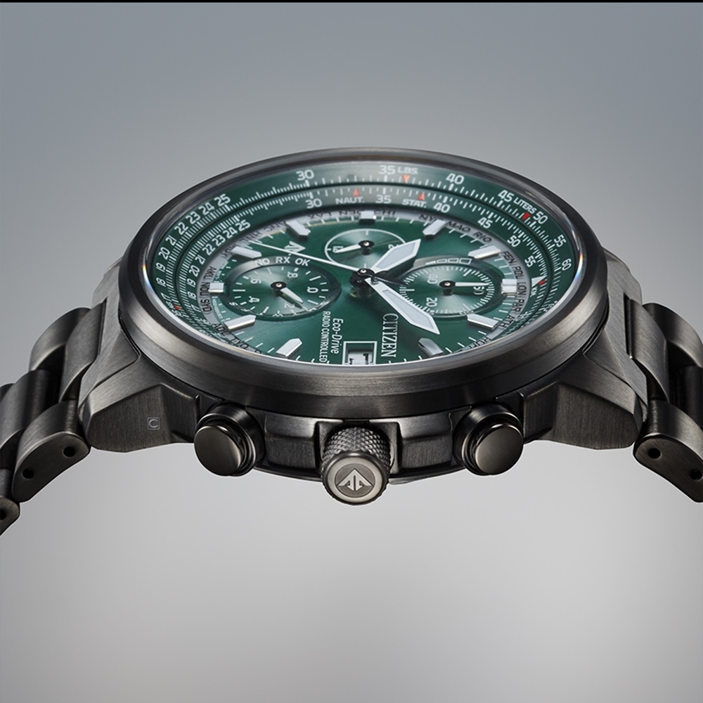 萬年鐘錶 - Citizen 星辰錶  限量空中之鷹光動能電波計時飛行男錶  AT8304-57W 錶徑41MM