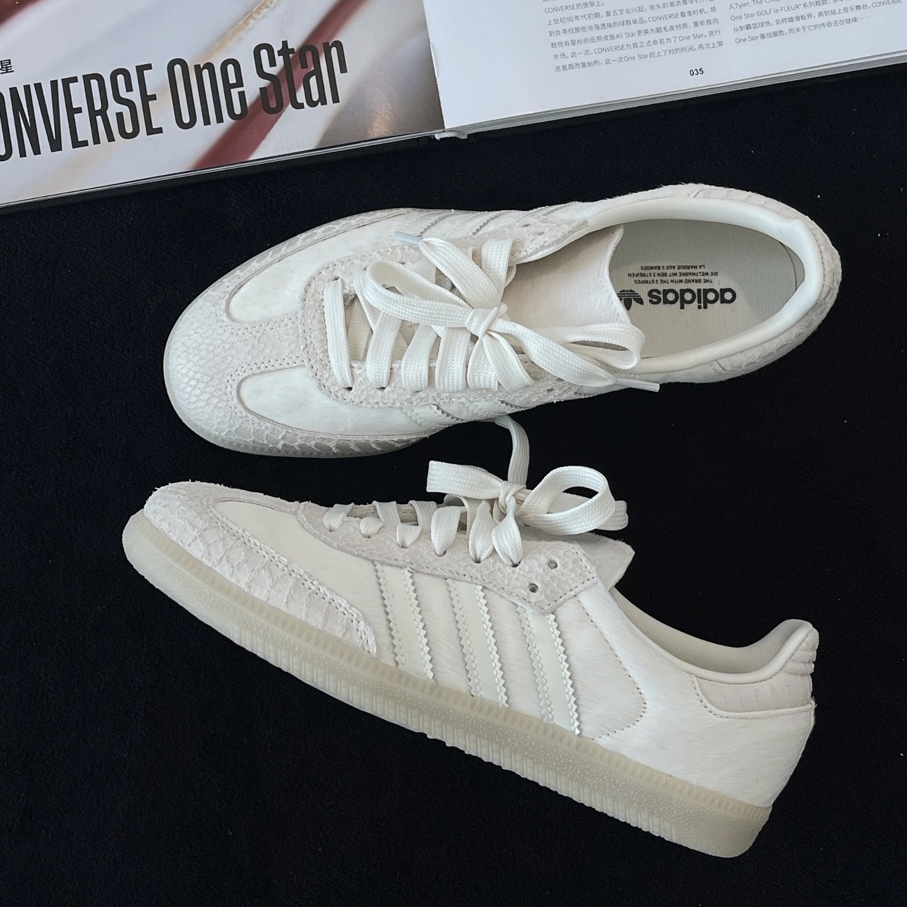 ADIDAS ORIGINALS SAMBA OG 米白 龜裂紋 馬海毛 休閒鞋 女鞋 IH9148