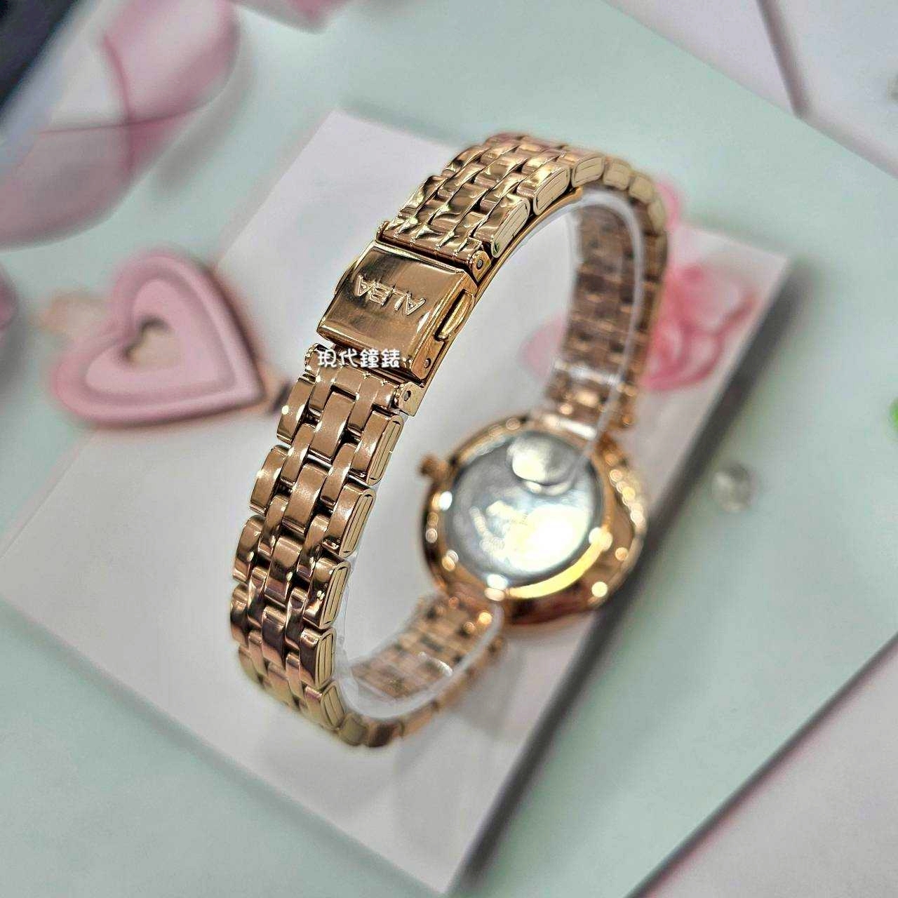 【ALBA 雅柏】高雅藝術-玫金晶鑽Y121-X160P 32mm 現代鐘錶