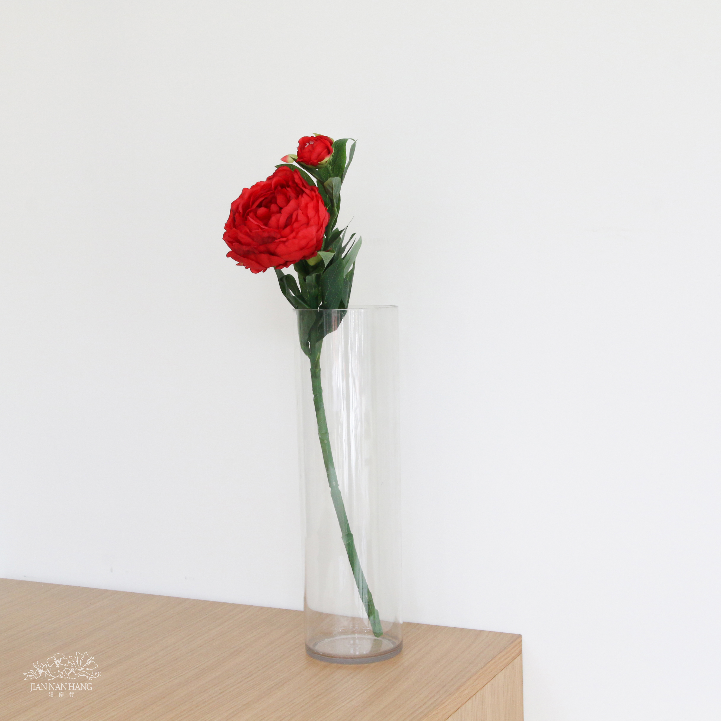 人造花 牡丹  一花一頭 紅