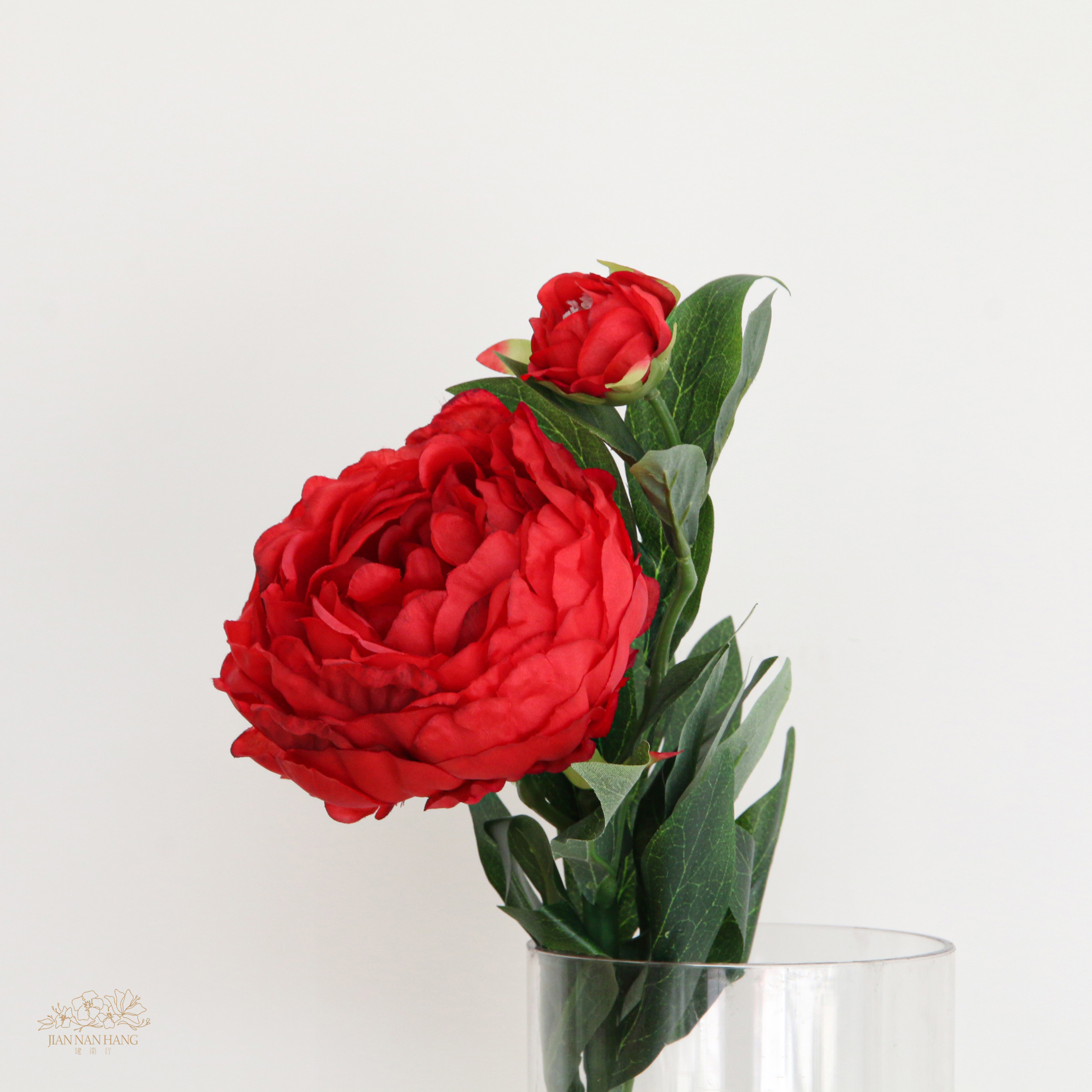 人造花 牡丹  一花一頭 紅