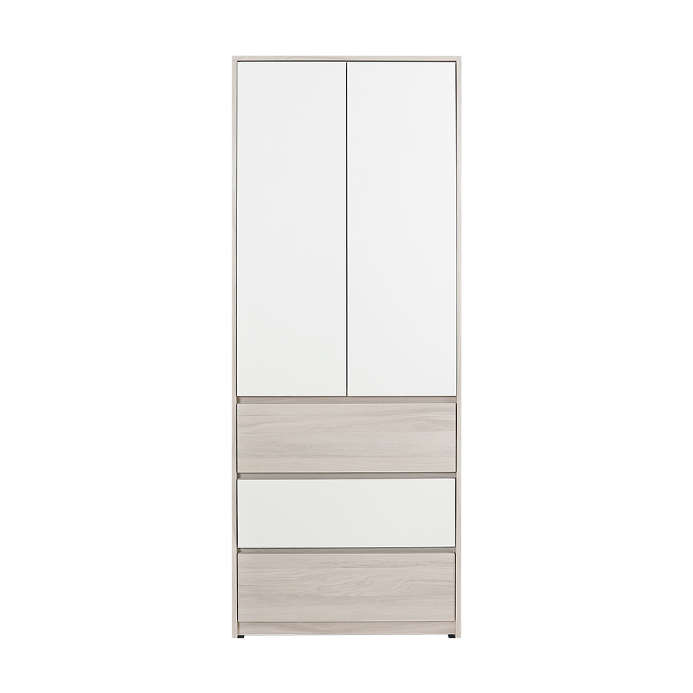 菲斯2.5尺二門三抽衣櫃(單吊桿)