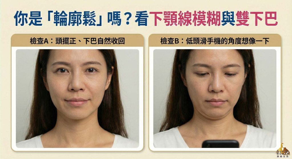 你是「輪廓鬆」嗎？看下顎線模糊與雙下巴