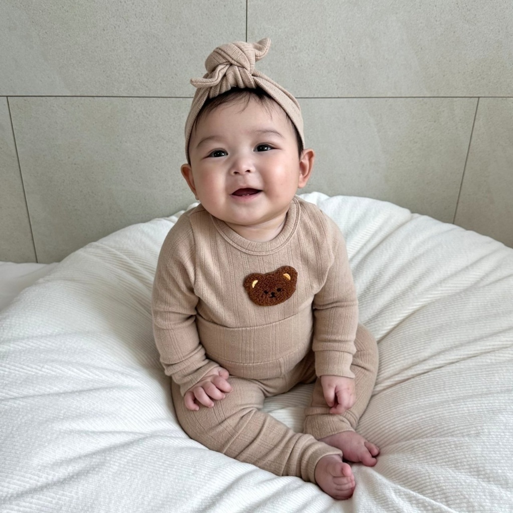 韓國🇰🇷Moran 熊熊包屁衣三件套(S-M)