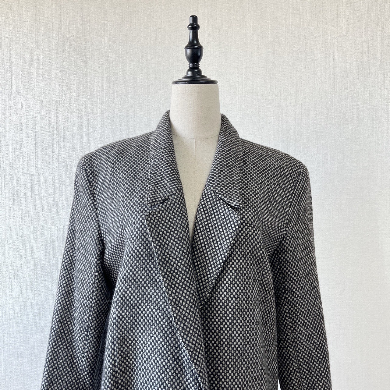 Hiroko Koshino黑灰色波點個性羊毛外套