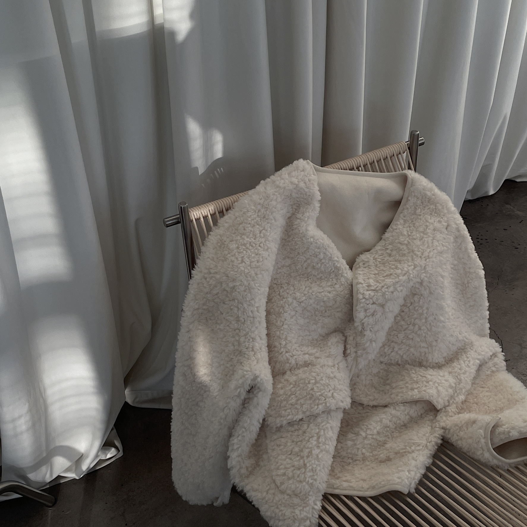 奶芙小羊羔，大口袋寬鬆羊羔毛外套（高端檔口出品）