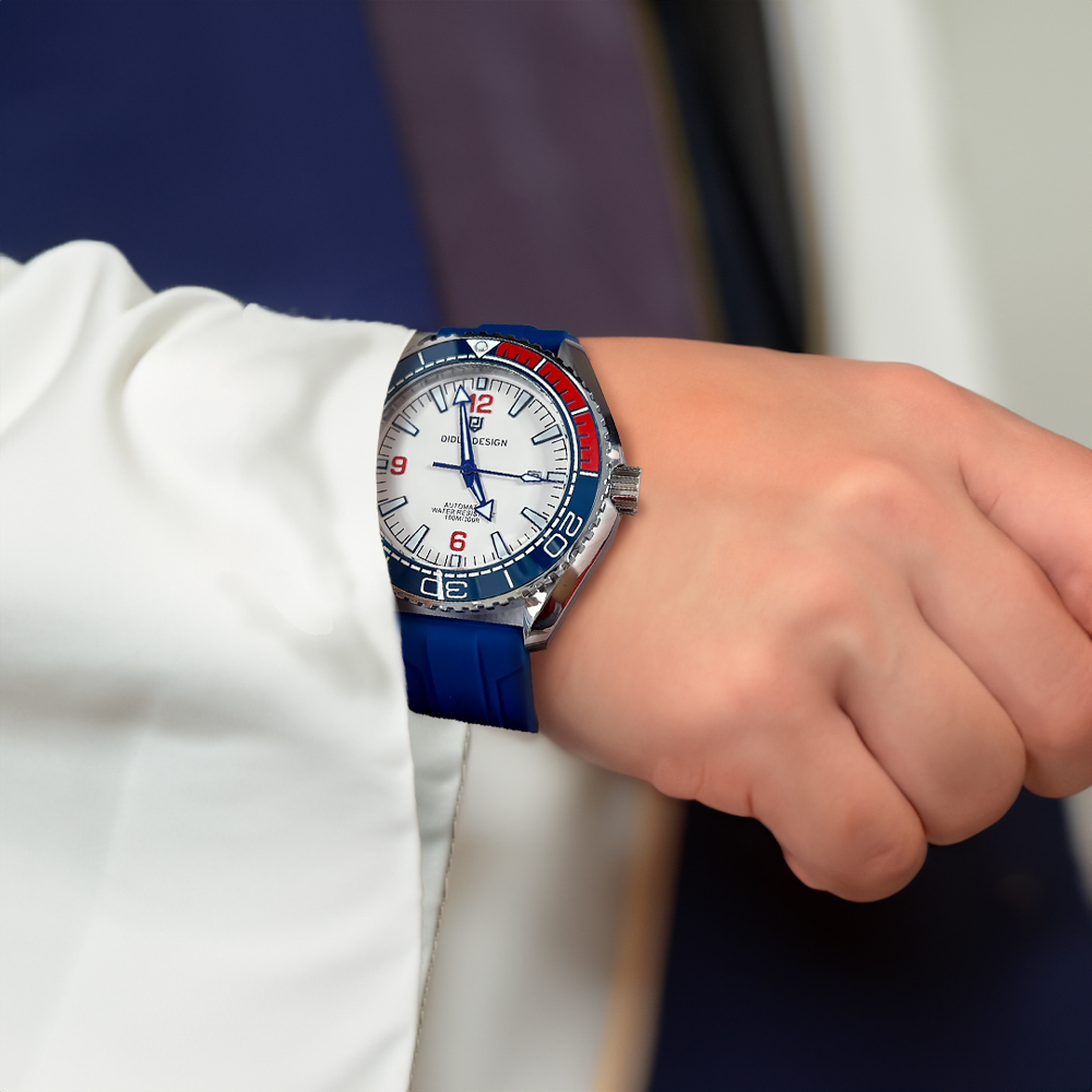 【DIDUN 迪頓】DDN-023 英國 水鬼 可樂圈 優雅流暢 時尚潮流 日期 鏤空 夜光指針刻度 矽膠 機械錶 手錶