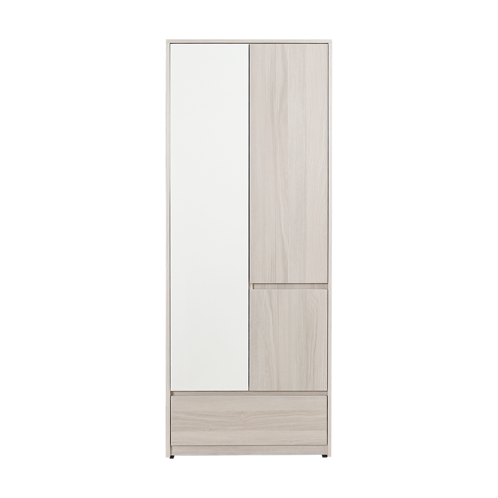 菲斯2.5尺三門一抽衣櫃(單吊桿)