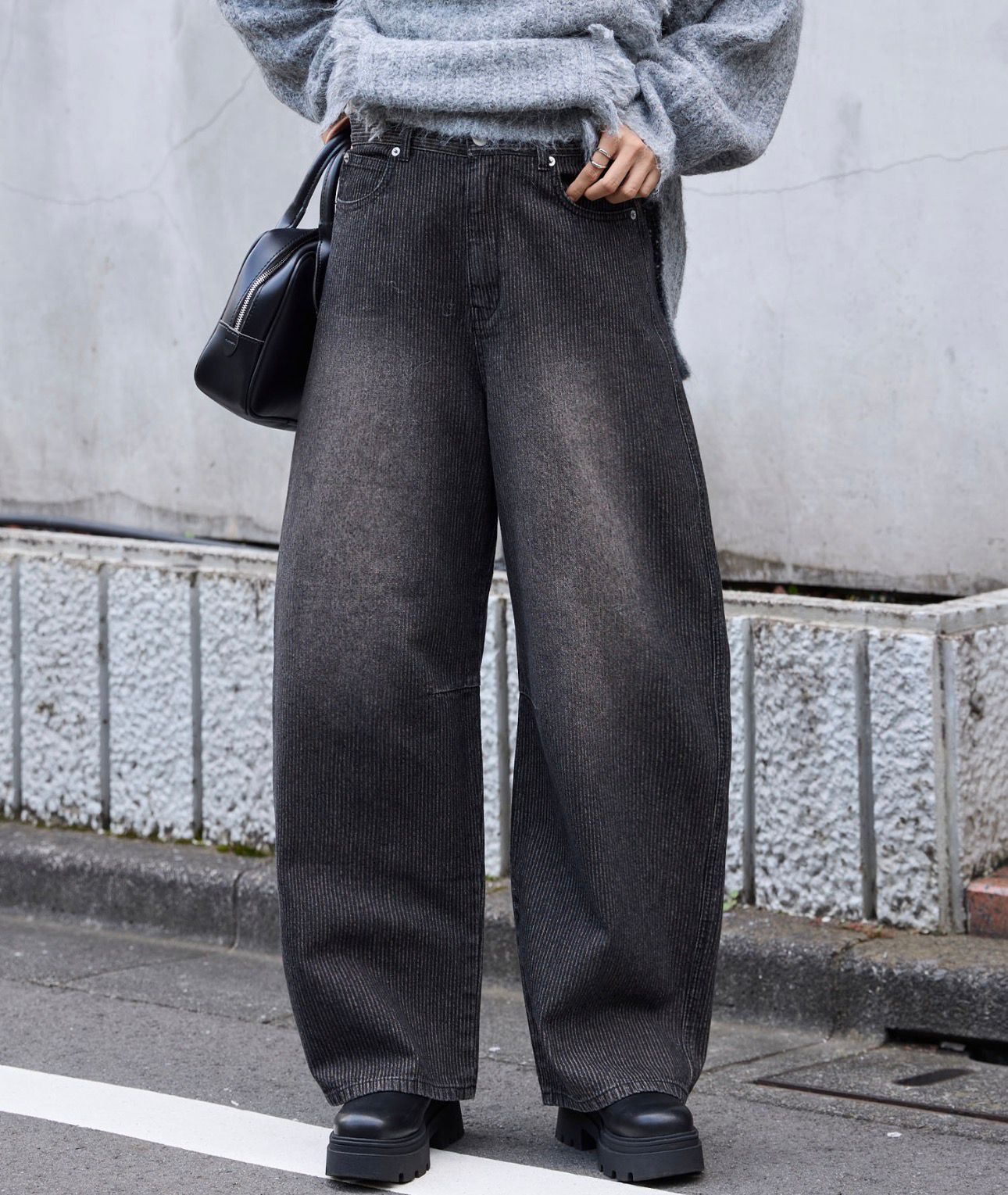 【預購】JN011307 MONO-MART 復古燈芯絨觸感寬曲線牛仔褲