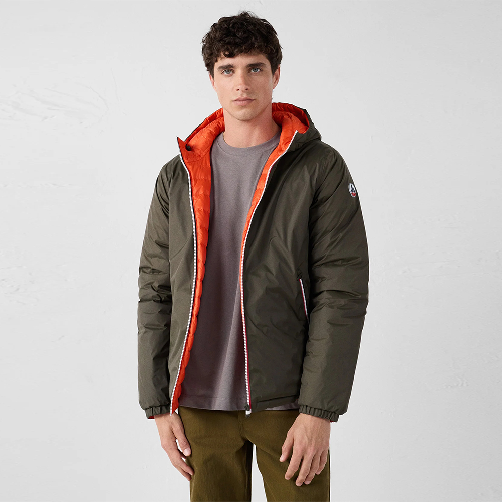 【JOTT】BRU基本款二面穿羽絨外套(綠/橘)