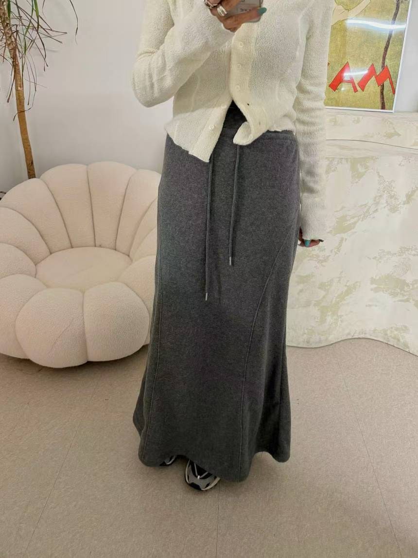內加絨綿長裙
