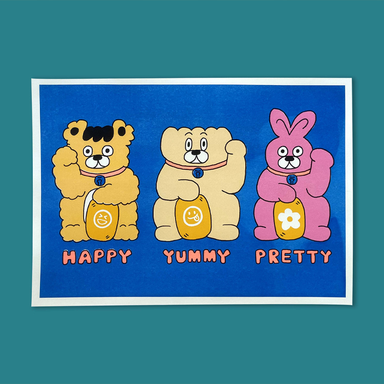 煎餃貓一家招福海報