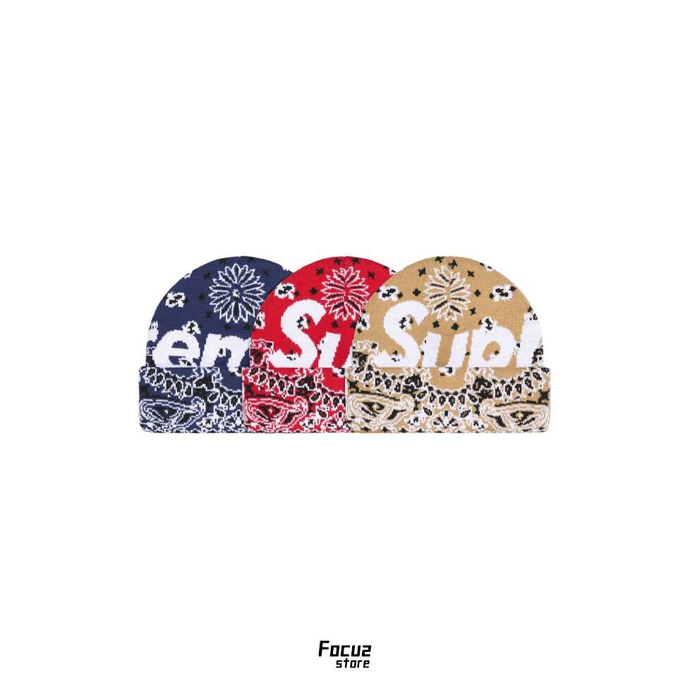 【Focus Store】現貨秒發 Supreme FW24 Week16 Bandana Big Logo Beanie 大Logo針織帽