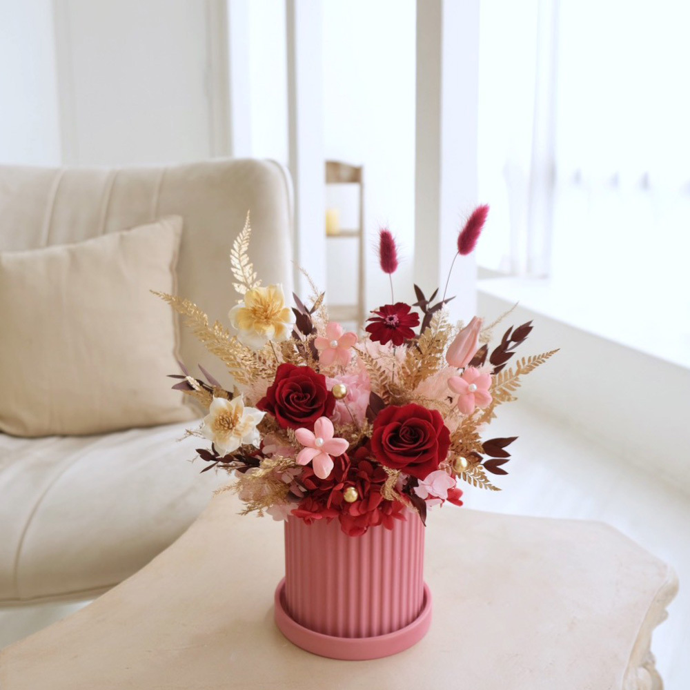 柔光桃花 永生盆花 M