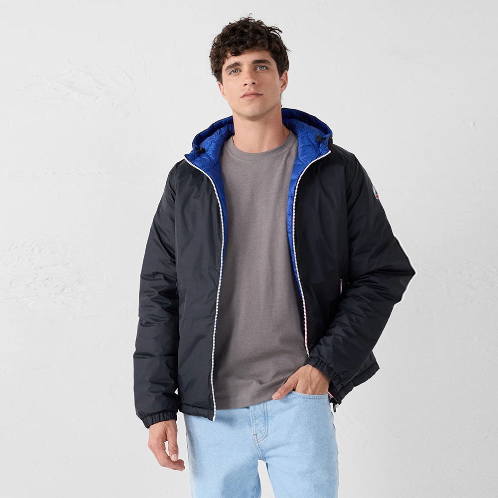 【JOTT】BRU基本款二面穿羽絨外套(黑/藍)