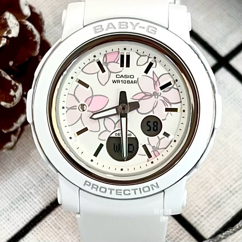 【Baby-G】 精緻優雅花卉 雙顯錶 女錶BGA-290FL-7A 41.5mm 現代鐘錶