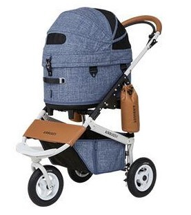 日本AirBuggy Dome3 Regular 高級寵物手推車 12kg - 灰藍牛仔布 Melange Denim