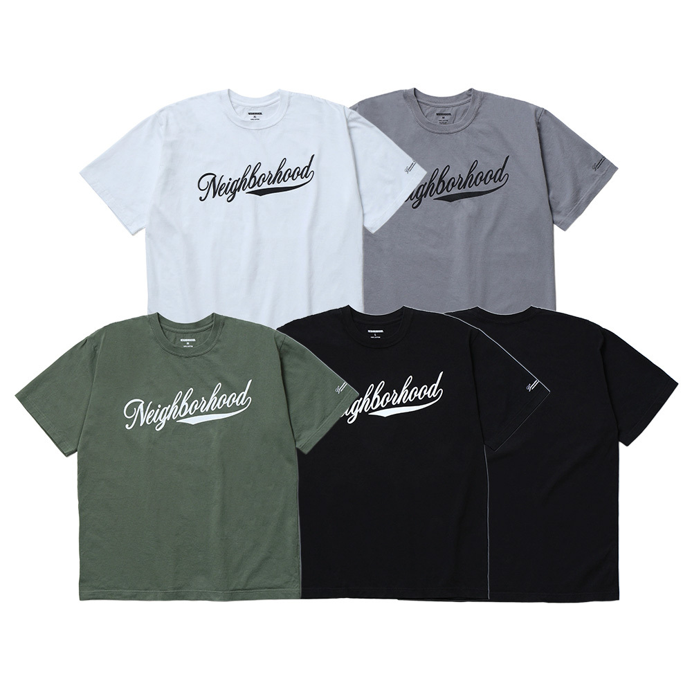 Neighborhood NH . TEE SS-2 草寫字母 短T 白/黑/灰/綠 252PCNH-ST02