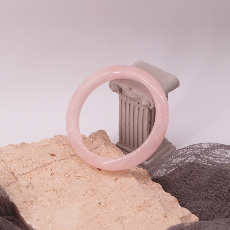 【天然石水晶手鐲】圈口尺寸60以上 粉水晶/白胖貓爪瑪瑙