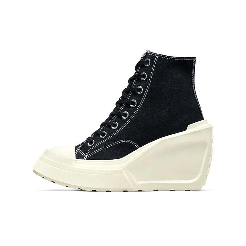 Converse Chuck 70 De Luxe Wedge HI 女鞋 黑白 厚底 高跟 休閒鞋 帆布鞋 A06478C [台灣現貨]